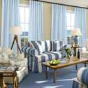 KOUFALL Light Blue Curtains 84 Inch Length for Bedroom,Baby Sky Blue Linen Semi Sheer Curtains 84 Inches Long for Living Room Nursery Girls Kids Room Set 2 Panels, 52"W x 84"L