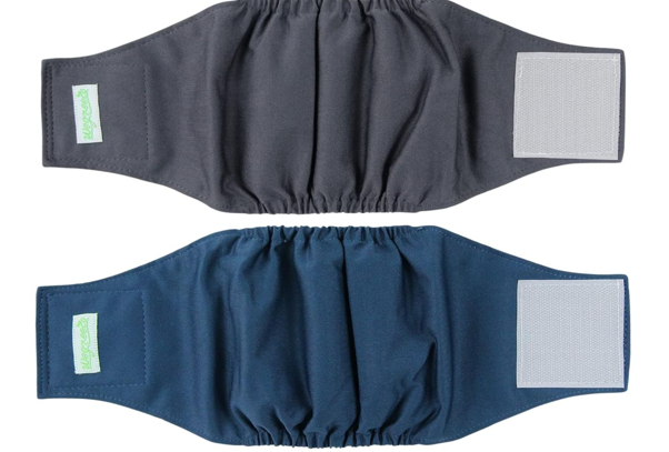 Wegreeco Washable Male Dog Belly Band (Stylish Pattern)- Pack of 2 - Washable Male Dog Belly Wrap, Dog Diapers Male (Charcoal, Navy, X-Small)
