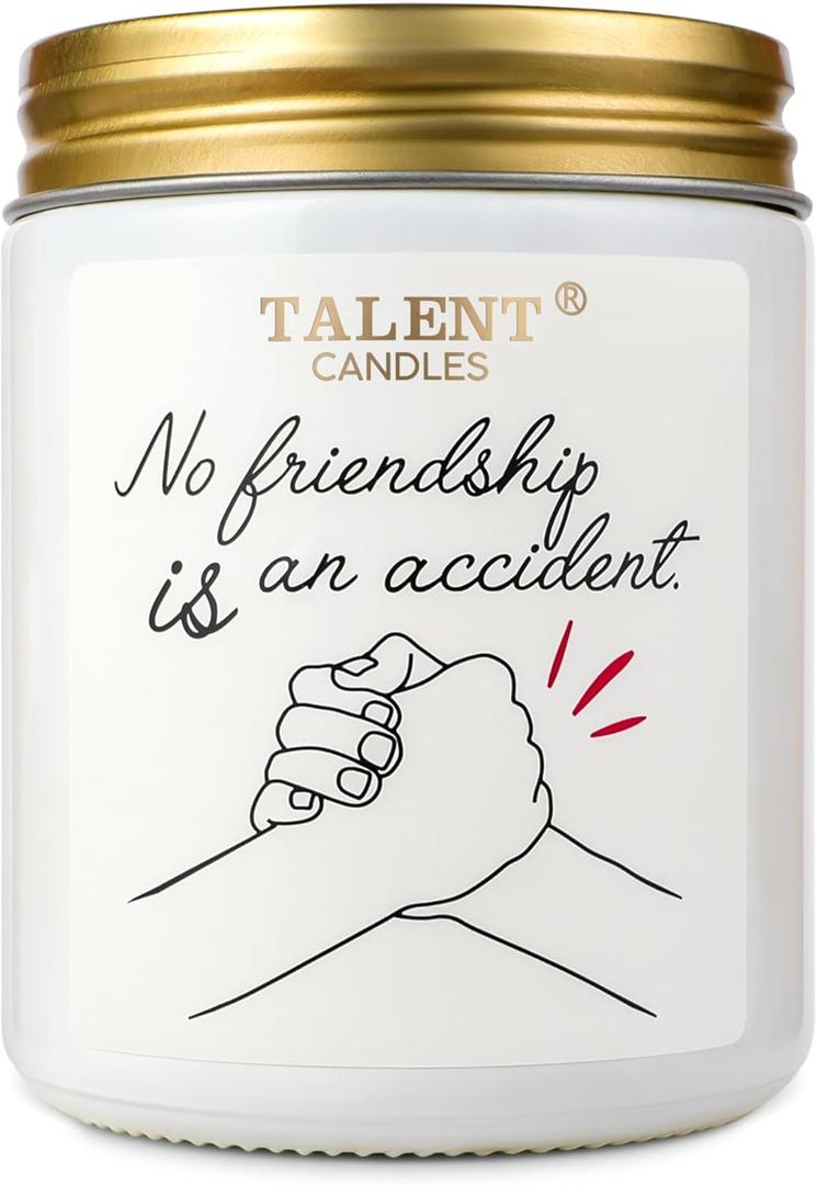 Champagne Cassis & Honey Scented Candle - Funny Birthday Gifts for Women & Men Friends (No Friendship is an Accident)