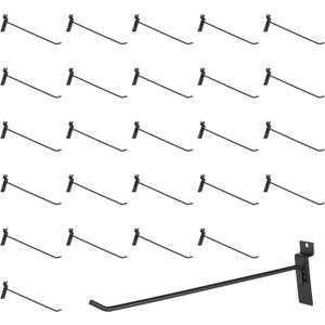 SINCHEEWAY 50 Pack Slatwall Hooks, Slatwall Accessory for Hanging, Slat Board Hook for Garage, Retail, Home, and Shop Display (Black, 12 Inch)