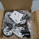 HOLKIE Caster Wheels 4 inch Total Locking Stem Casters, 3/8" -16 x 1 (Stem Diameter 3/8", Stem Length 1") Threaded Stem Casters Swivel Casters Set of 4 Heavy Duty Castors Black (Black-With Brake-4 pack)