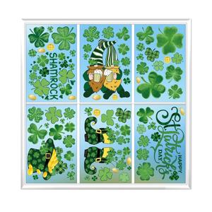 3 x 118Pcs St. Patrick's Day Decorations Window Clings, 9 Sheets Shamrocks, Gnome, Leprechaun Hat & Gold Coin St. Patrick's Day Window Stickers, Irish Window Decorations for Home & Party Supplies