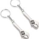 2 Pack Mini Adjustable Wrench Set (2.5 Inch) - Keychain-Sized Locking Nut Spanner for Jewelry, Electronics & Micro Repairs - Portable Steel Hand Tool Keyring Accessories (Silver)