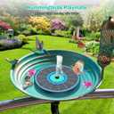 GAIZERL Solar Fountain Cyan Flower, Upgrade 3.5W Solar Bird Bath Fountains, Solar Powered Water Fountain with 7 Nozzles, 4 Fixed Pipes for Hummingbirds, Bird Bath, Garden, Pool, and Pond