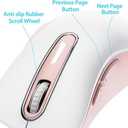 memzuoix 2.4G Wireless Mouse, 1400 DPI Computer Mice with USB Receiver, Portable Wireless USB Mouse Battery Powered Cordless Mice for Laptop, PC, Desktop, 5 Buttons (White Pink)
