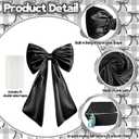 Black Bow Decor, 40 x 24 Inches Large Big Black Bow Party Decorations for Backdrop Birthday Wedding Bride, Huge Satin Ribbon Tie Hanging Wall Decor for Her (Satin, Internal Stability Layer)