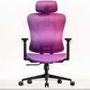 Ergonomic Mesh Office Chair, Gradient Purple Desk Chair with 3D Armrests, Adaptive Thoracic Support, 3D Lumbar Support & Adjustable Headrest, high Back Home Swivel Computer Chair with Tilt Function, 31.5 inches x 31.5 inches x 47 inches