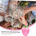 Cabilock Luminous Pineapple Beverage Cups Set of 3 with Led Light for Party Bar Birthday Plastic Drinkware 3.34X4.8 Inches (Pink strawberry)