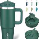 BJPKPK Insulated Tumblers With Handle And Straw 30 oz Stainless Steel Tumbler Cups With Lid,Army Green
