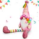 Funny 50Th Birthday Gifts for Women, Her, Mom, Girls, Women Friendship, Sister, Wife, Mother, Grandma, Coworker, Boss - Pink Happy Birthday Plush Gnomes Couple Doll Decorations for Party, Tabl Decor