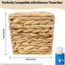 Box Covers Square Compatible with Kleenex-Square Natural Rattan Wicker Tissues Cube Decorative Boxon Table and Barthroom