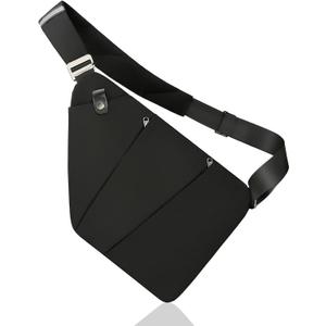 Anti Theft Crossbody Travel Bags Mens Sling Bag Over the Shoulder Bags for Women Gifts for Travelers (Right Shoulder-black)
