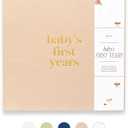 Lamare Baby First Year Book  Baby Memory Book for Girls & Boys - Baby Milestone Book from Pregnancy to Childhood  Cute Baby Book Keepsake Gift (Beige)