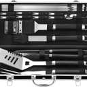 Grilljoy BBQ Accessories Grill Tools Set - 22PCS Stainless Steel Barbecue Grill Accessories for Outdoor Grill with Black Aluminum Case - Christmas Grilling Gifts for Men & Dad -Grill Tools Kit