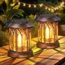 WdtPro Solar Lanterns Outdoor Hanging 2 Pack, Upgraded Bright Solar Lantern Lights Outdoor Waterproof, Solar Powered Lantern Over 12Hrs Hanging Lights for Outside Garden Yard Patio Decor (Copper)