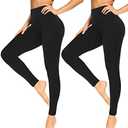 FULLSOFT Buttery Soft Leggings for Women - High Waisted Tummy Control No See Through Workout Yoga Cycling Tights Pants Size L/XL