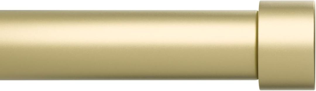 Umbra Cappa Curtain Rod  1-Inch Drapery Rod Extends from 66 to 120 Inches, Includes 2 Matching Finials, Brackets & Hardware, Brass, 66 to 120-inches (Gold)