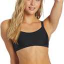 Sporti Swimsuits Bikini Tops for Women, Double Cross & Round Neckline, Swim Top Bathing Suits, Women Bralette Swim Top (Black, Large)