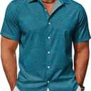 COOFANDY Mens Hawaiian Shirts Short Sleeve Button Down Aloha Shirt Casual Beach Clothes (XXL)