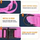 HYDEME Tactical Dog Collar Adjustable Nylon Collar with Control Handle and Heavy Metal Buckle for Medium and Large Dogs, with Patches&Airtags Case&Poop Bag Dispenser&Portable Bowl.(XL, Pink)