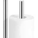 Toilet Paper Holder Stand, Bathroom Toilet Paper Roll Holder Stand with Reserve, Standing Toilet Paper Holder with Storage,Toilet Paper Roll Holder for 4 Rolls, Chrome