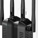 Dual Band WiFi Extender 1200Mbps (2.4GHz+ 5GHz) LongRange Internet Repeater for Home, Up to 10,000 sq.ft and45 Devices