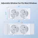 shinic 9" Dual Window Fan with Manual Reversible Airflow, 2-Speeds Twin Fans, Expandable Panels (22"-33"), Built-in Handle & Removable Feet, Ideal for Home, Kitchen, Bedroom, Office Ventilation