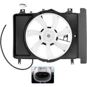 BOXI Radiator Condenser Cooling Fan Assembly Fits for Toyota Yaris 2007 2008 2009 2010 2011 2012 2013 2014 Hatchback/Sedan 16711-21110 620-549 621620