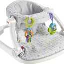 Fisher-Price Portable Baby Chair Sit-Me-Up Floor Seat With Developmental Toys & Machine Washable Seat Pad, Honeydew Drop