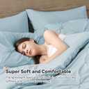 UNIKOME King Size Comforter Set Light Blue - Ultra Soft Boho Pintuck Down Alternative Bedding Set for All Seasons, 3 Pieces Lightweight Warm Pinch Pleat Bed Set with Comforter, 2 Pillowcases