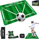 Soccer Training Equipment, Soccer Training Mat Improve Strength, Agility and Coordination, Anti-Slip Silent Absorption Soccer Footwork Training Mat, Soccer Trainer for Indoor/Outdoor Drills