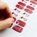 JMEOWIO Gel Nail Stickers Christmas Snowflake Holiday Semi Cured Gel Nail Strips Wraps UV/LED Nails Art Design Decoration Accessories