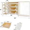Amdermi Kids Toy Storage Organizer with Bookcase and Stuffed Animal Zoo, 4-in-1 Wooden Multi Bin Toy Shelf for Toddlers, Playroom, Bedroom, Nursery