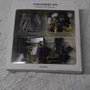 Office Accessory Kit, Office Supplies, Black and White with Gold, Push Pins, Paper and Binder Clips, 173 Count