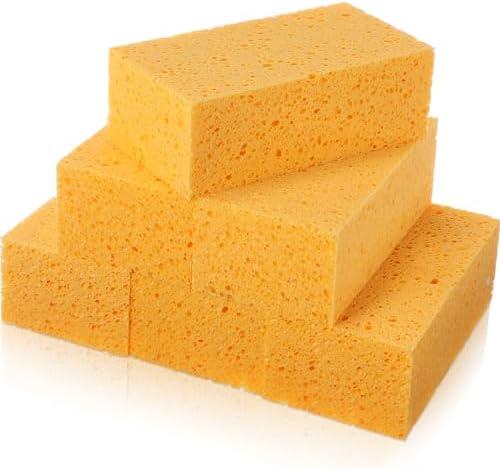 Mimorou 6 Pcs Large Sponge Bulk 7.9" x 3.9" x 2.4" Grouting Car Washing Sponge for Thick Cleaning and Dish Washing