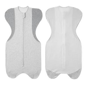 KIDIRA Swaddle for Newborns, Baby Swaddles 0-3 Months 5-13lb Breathable Fabric Design, Arms Up Swaddle 0-3 Months Newborn, Promotes Healthy Hip Development, 2-Way Zipper&Foot Buttons, 1Pack,Grey