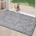 REFETONE Indoor Doormat, Front Door Mat 32"x48" Absorbent Rubber Backing Non Slip Back Door Mats, Washable Low-Profile Inside Floor Mat Door Rugs for Entryway, Resist Dirt Mud Mat for Dogs, Dark Grey