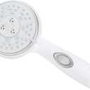 Camco RV Shower Head - Features Convenient On/Off Switch & 5 Different Spray Patterns - Designed to Conserve Potable Water - Simple to Clean w/Rubber Spray Tips - White (43711)