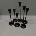 Nuptio Black Candle Holder Candlestick Holders Candle Sticks Holder Tapered Candle Holder Gothic Taper Candle Holders for Halloween Christmas Party Mantel Dinner Home Decoration 2 Sets(6 Pcs)