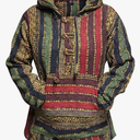 Shopoholic Fashion Women Multicolored Hippie Pullover Hoodie Boho Baja, XXL
