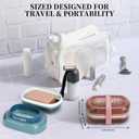 Travel Soap Box,soap Bar Holder Dish Container Case with Soap Bag & Silicone Band,Strong Sealing Leak Proof Portable,Best for Bathroom/Camping/Gym/Business Trip (Black)