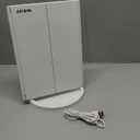 WEILY Makeup Mirror with 21 LED Lights,Two Power Supply Modes, Adjustable Touch Screen and 1x/2x/3x Magnification Tri-Fold Vanity Mirror,Chargeable Travel Cosmetic Mirror for Desktop(White)