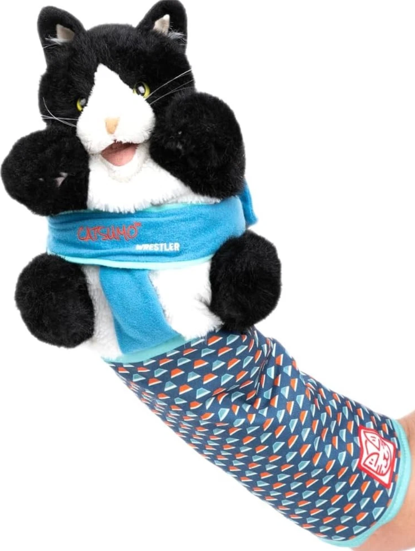 Shyyween Cat Puppet Wrestler, Cat Wrestling Toy Puppet Hand Glove with Tough Padding for Safe and Fun Interactive Play, Relieve Boring Games(Black White)