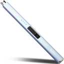 SUPRUS Electric Lighter Arc Windproof Flameless USB Rechargeable Lighter with Safety Lock for Candle BBQ Camping (Blue)