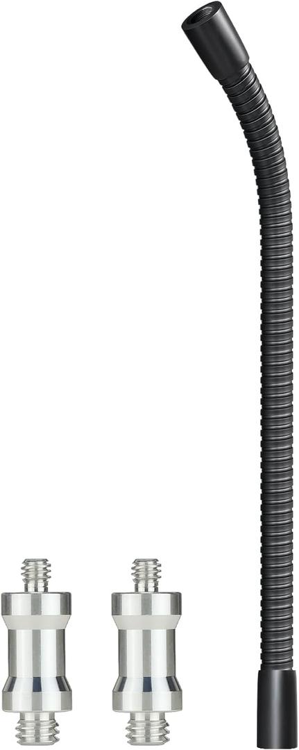 Heavy-Duty 24" Flexible Gooseneck Arm Extension Tube Bar Rod Kit Flex Mount with 1/4" & 3/8" Threads for Mobile Phones Cameras Mic Lighting and More Fits Most Stands Tripods Rigs Grips and Clamps