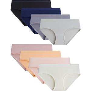 Adorel Teen Girls Underwear Cotton Panties Briefs Solid Color Pack of 8 (8-10 Years)