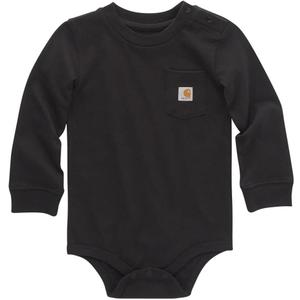 Carhartt Long-Sleeve Pocket Bodysuit (12 Months, Caviar Dark Black)