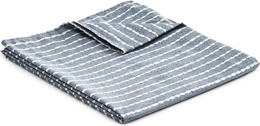 YnM Cotton Duvet Cover for Weighted Blankets (Blue White, 48''x72'')