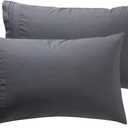 Nestl Grey Pillow Cases - Soft Queen Size Set of 2, 1800 Microfiber, Envelope Closure, 20x30 Inches