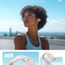 Open Ear Clip Wireless Earbuds Bluetooth 5.4, Lightweight Comfort Sports Bone Conduction Headphones Built-in Mic for Clear Audio, Stable Fit Earphones 24H Play-Beige